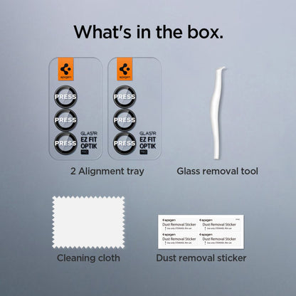 Spigen GlastR EZ FIT Optik Pro HD Back Camera Protector for Samsung Galaxy Z Fold7 F966, Tempered Glass, Set of 2 pieces, Black AGL09581