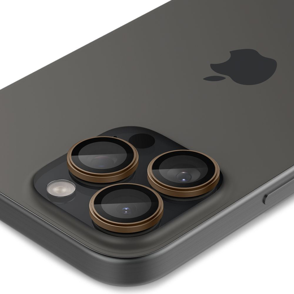 Spigen GlastR EZ FIT Optik Pro Rear Camera Protector for Apple iPhone 16 Pro, Tempered Glass, Set of 2 pieces, Bronze AGL08862