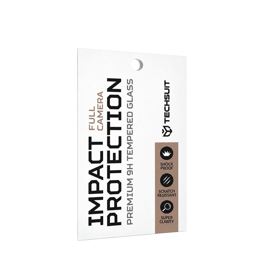 Techsuit Rear Camera Protector for Apple iPhone 18 Pro, Tempered Glass, Burgundy
