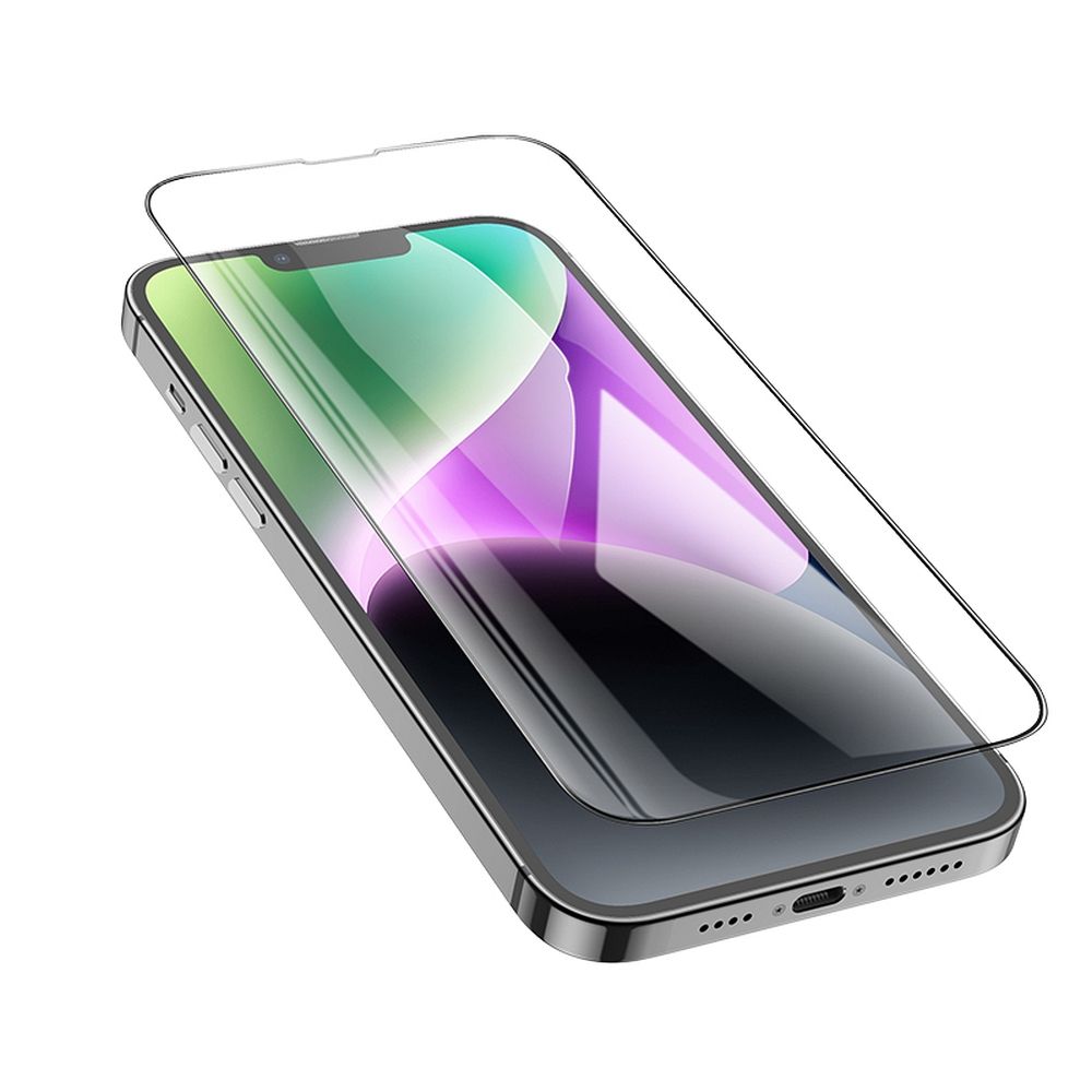 HOCO Screen Protector for Apple iPhone 17e / 16e / 14 / 13 Pro, Tempered Glass, Full Glue, Set of 10 pieces, Black