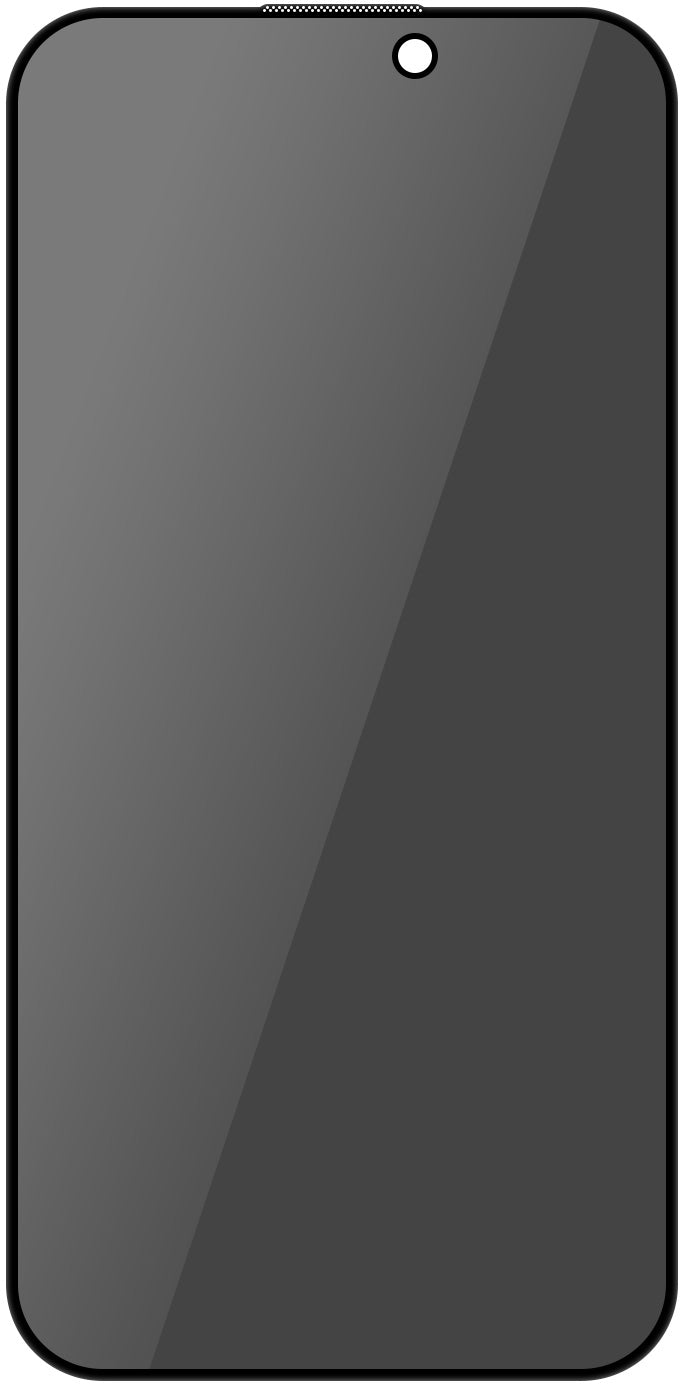 Blueo Privacy Screen Protector for Apple iPhone 16 Pro, Tempered Glass, Full Glue, 5D