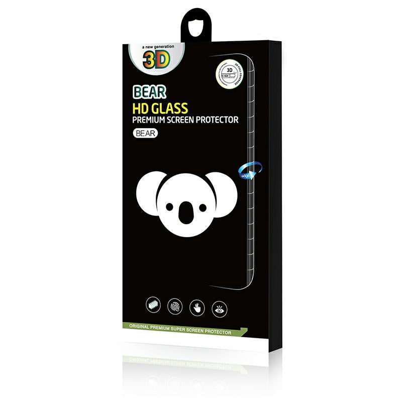 Bear HD Screen Protector for Apple iPhone 16 Pro Max, Tempered Glass, Full Glue, Black