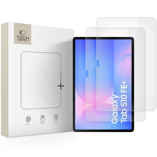 Tech-Protect FIT+ Screen Protector for Samsung Galaxy Tab S10 FE+, Tempered Glass, Full Glue, 2 Pieces Set, 2.5D
