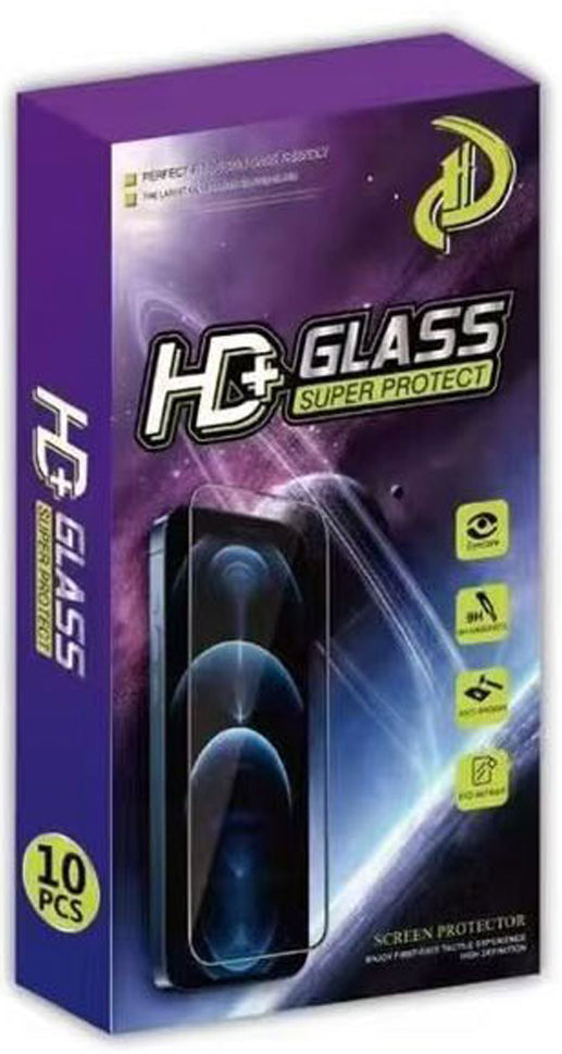 OEM Screen Protector Film for Apple iPhone 15 Pro Max, Tempered Glass, Full Glue, Set of 10 pieces, 9D, Black