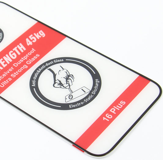 OEM Ultra Strong 45KG Screen Protector for Samsung Galaxy A55 5G A556, Tempered Glass, Full Glue, 2.5D, Black