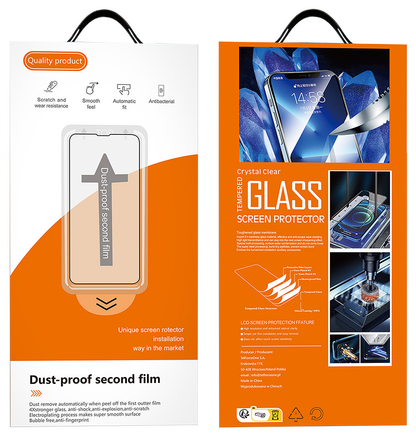 OEM Dust Free Easy Fit Screen Protector for Apple iPhone 16 / 15 / 14 Pro, Tempered Glass, Full Glue, Black