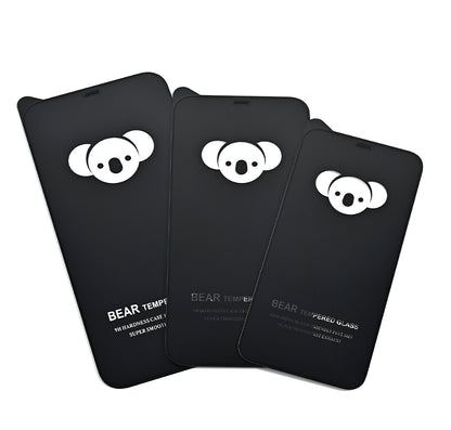 Bear HD Screen Protector for Apple iPhone 15, Tempered Glass, Full Glue, Black