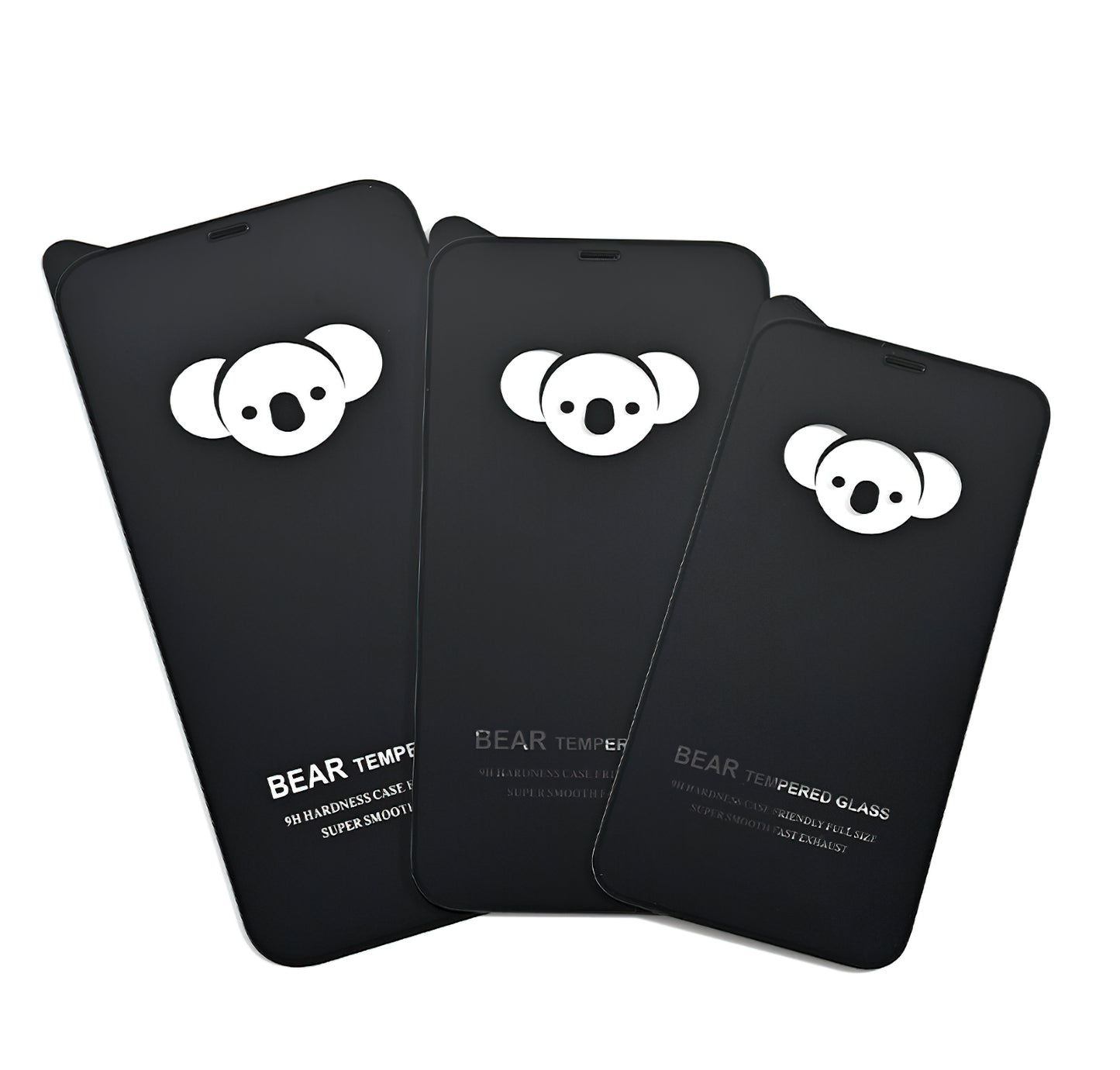 Bear HD Screen Protector Film for Apple iPhone 17e / 16e / 14 / 13 Pro, Tempered Glass, Full Glue, Black