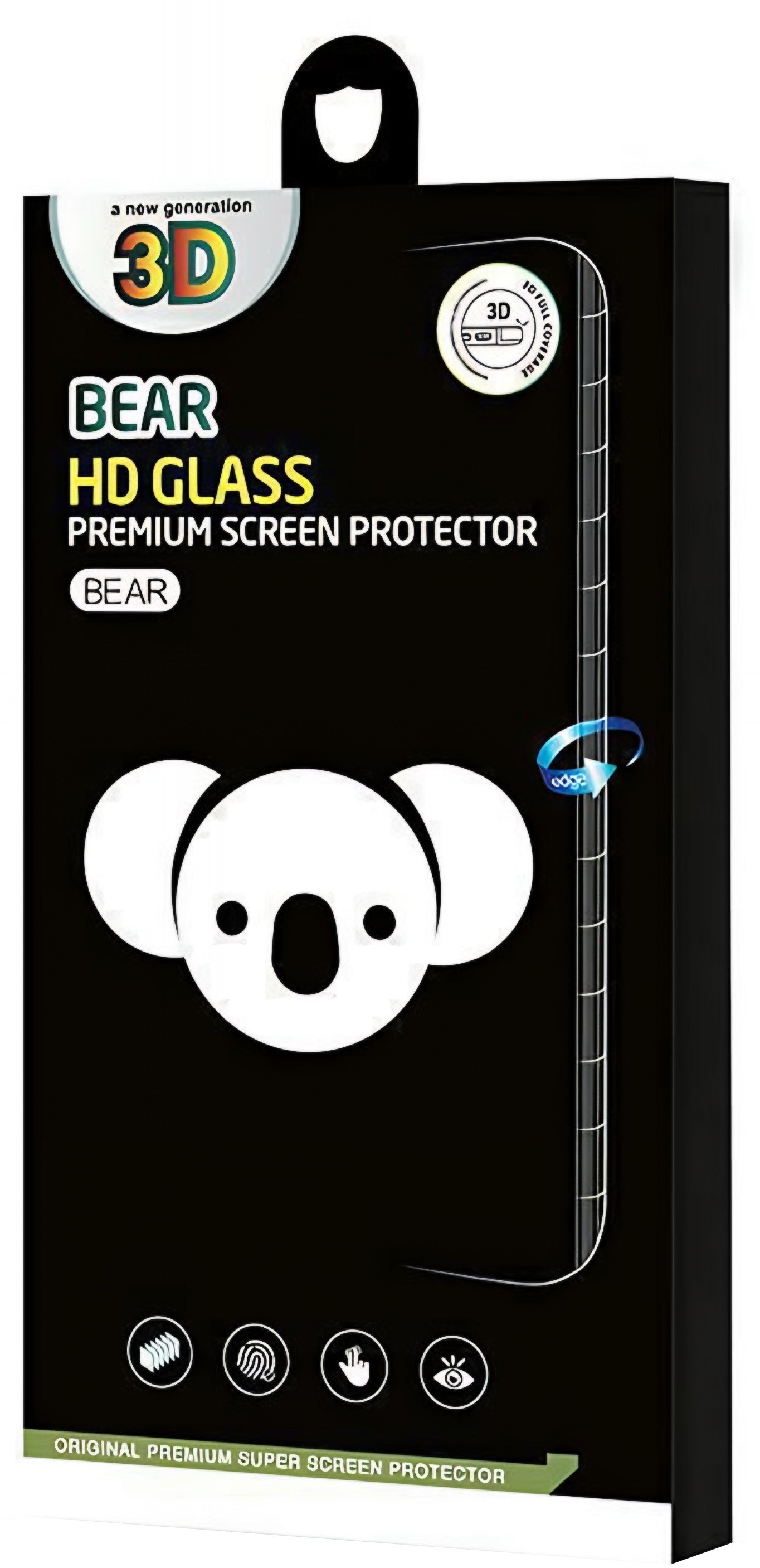 Bear HD Screen Protector for Apple iPhone 17 Pro, Tempered Glass, Full Glue, Black