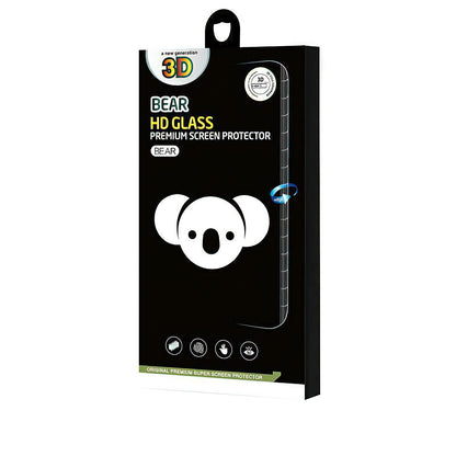 Bear HD Screen Protector for Apple iPhone 15 Pro Max, Tempered Glass, Full Glue, Black