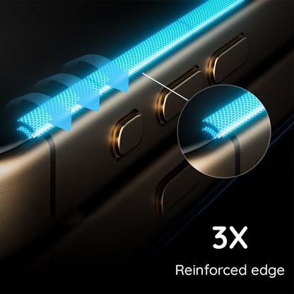 Anank 3X Reinforced Screen Protector Film for Apple iPhone 16 Pro, Tempered Glass, Full Glue, 2.5D, Black