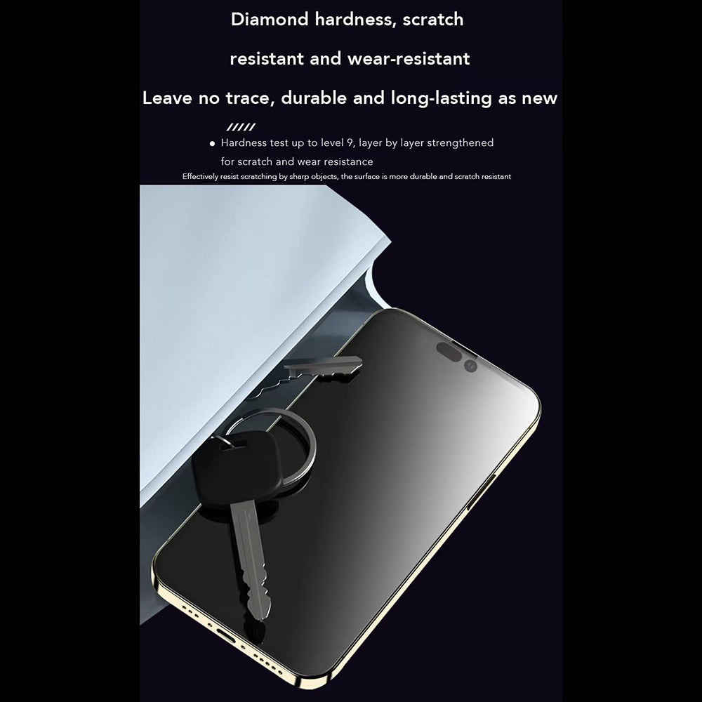 Anank Anti-Fingerprint Screen Protector Film for Apple iPhone 14 Pro Max, Tempered Glass, Full Glue, 2.5D, Black