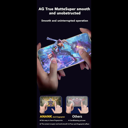 Anank Anti-Fingerprint Screen Protector Film for Apple iPhone 14 Pro, Tempered Glass, Full Glue, 2.5D, Black