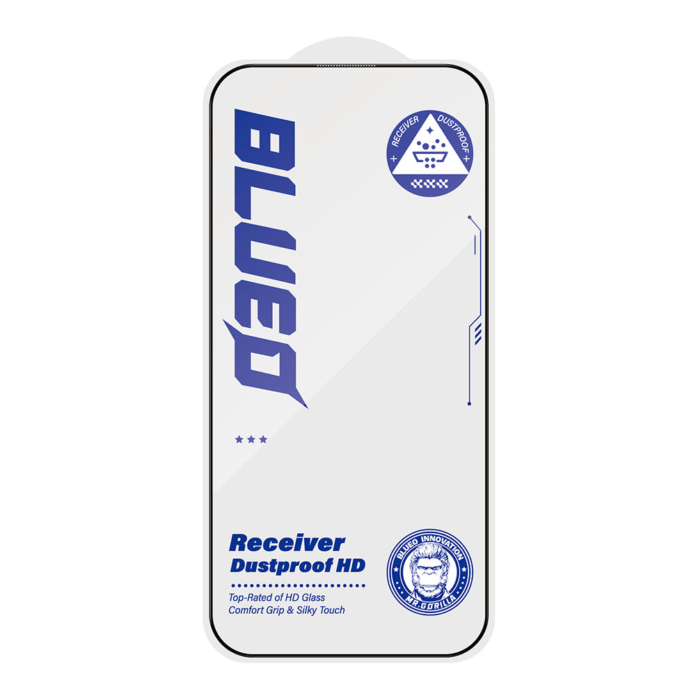 Blueo Anti-Dust HD Screen Protector Film for Apple iPhone 14 Pro, Tempered Glass, Full Glue, Black