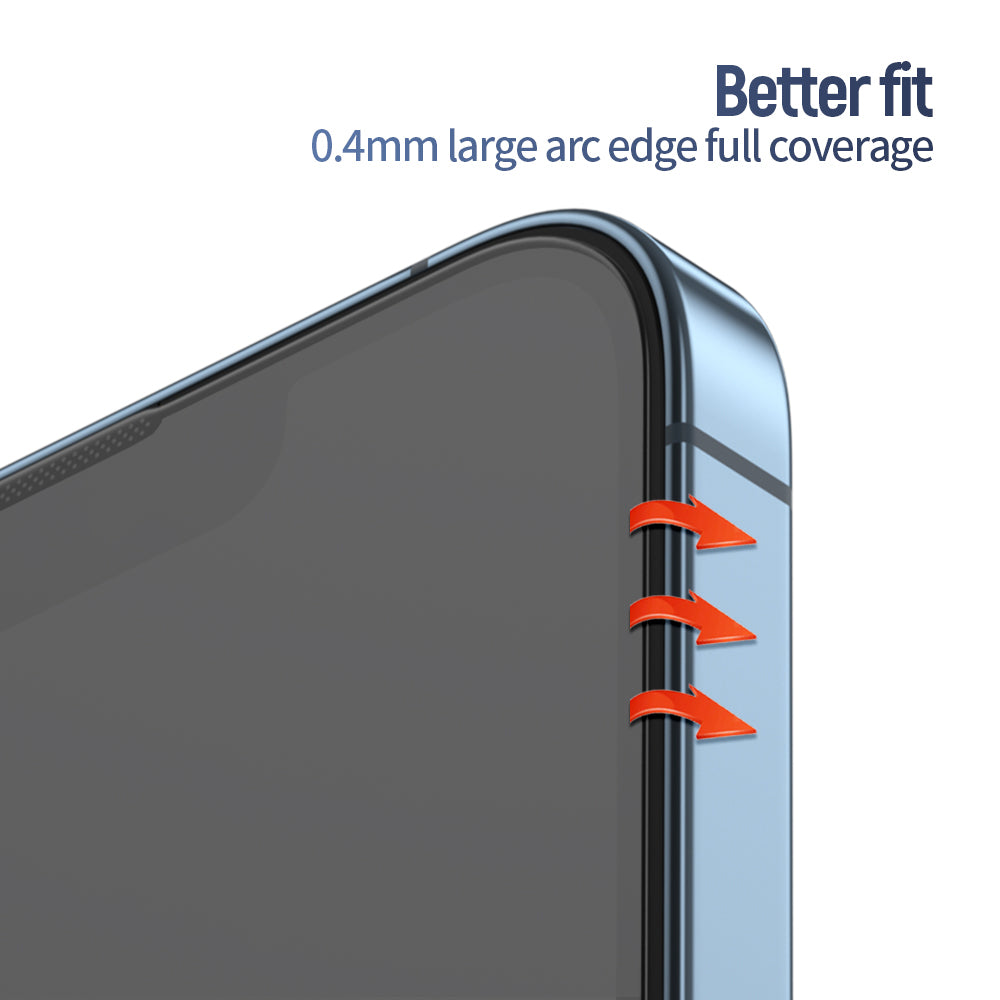 Blueo Anti-Reflective HD Screen Protector for Apple iPhone 14 Pro, Tempered Glass, Full Glue, Black