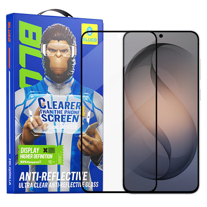 Blueo Anti-Reflective HD Screen Protector for Samsung Galaxy S26 S942, Tempered Glass, Full Glue, Black