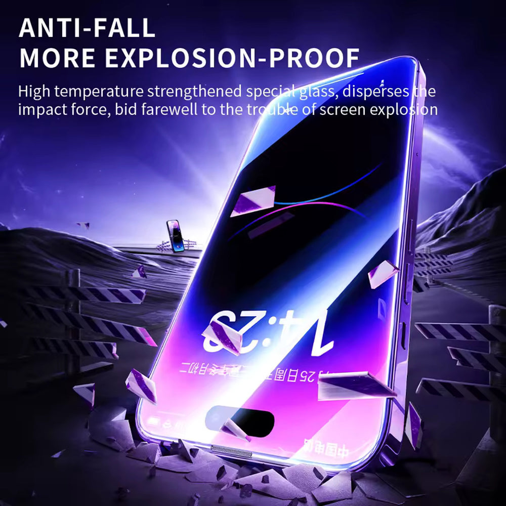 Blueo Anti-Static HD Screen Protector Film for Apple iPhone 16 Plus / 15 Plus, Tempered Glass, Full Glue, Black