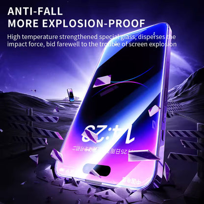 Blueo Anti-Static HD Screen Protector Film for Apple iPhone 17e / 16e / 14 / 13 Pro, Tempered Glass, Full Glue, Black