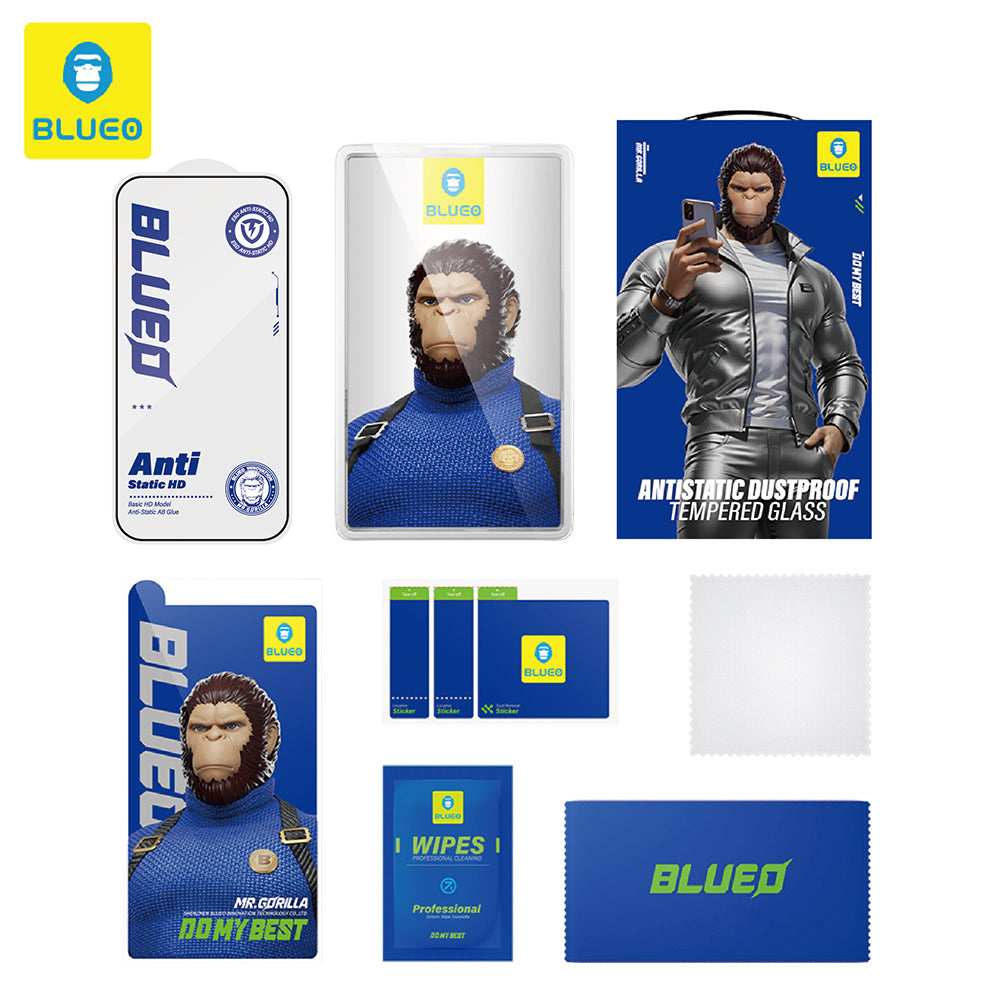 Blueo Anti-Static HD Screen Protector for Samsung Galaxy S26 S942, Tempered Glass, Full Glue, Black