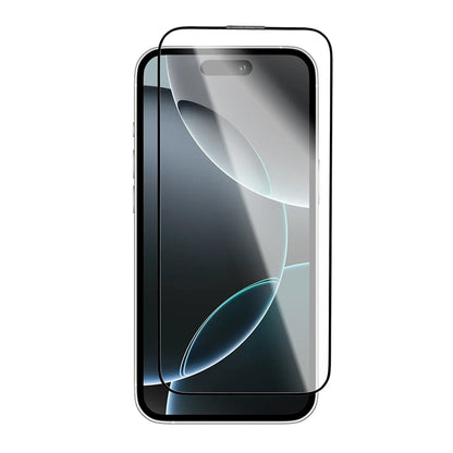 Blueo Crystal Anti-Scratch Screen Protector for Apple iPhone 15 Pro Max, Tempered Glass, Full Glue, Black