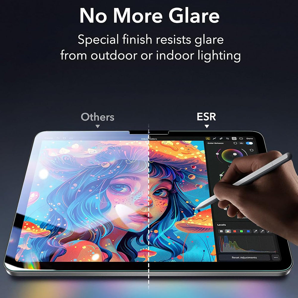 ESR Armorite Paper Feel UltraFit Screen Protector for Apple iPad (2025) / (2022), Tempered Glass, Full Glue, Set of 2 Pieces