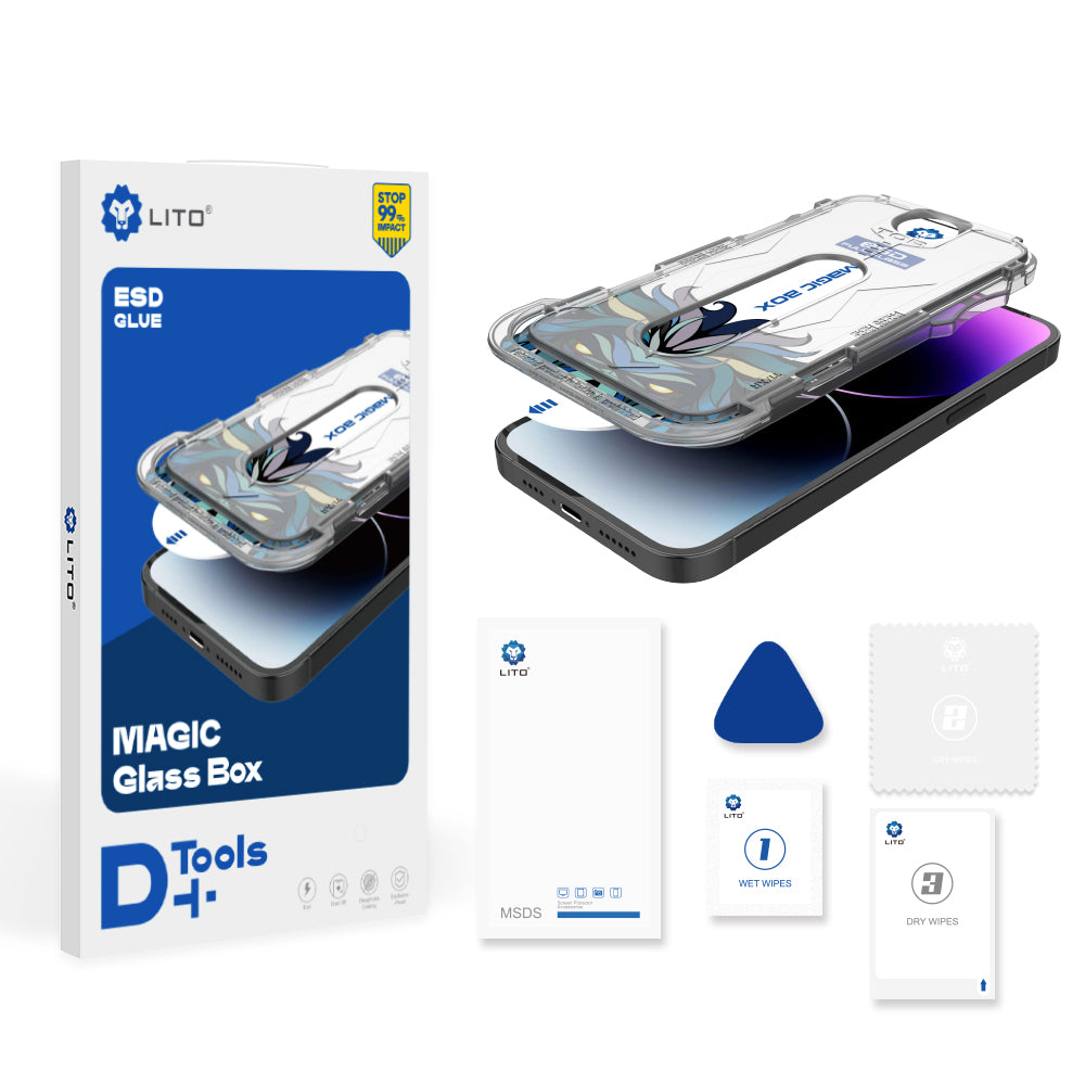 Lito Magic Glass Box D+ Tools Screen Protector for Apple iPhone 12 Pro Max, Tempered Glass, Full Glue