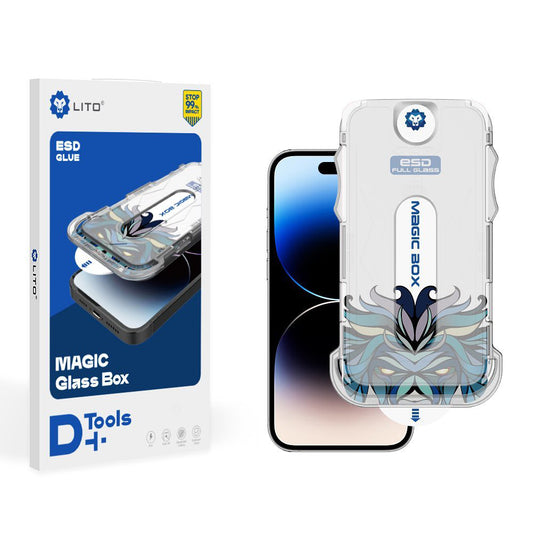 Lito Magic Glass Box D+ Tools Screen Protector for Apple iPhone 15 Pro Max, Tempered Glass, Full Glue