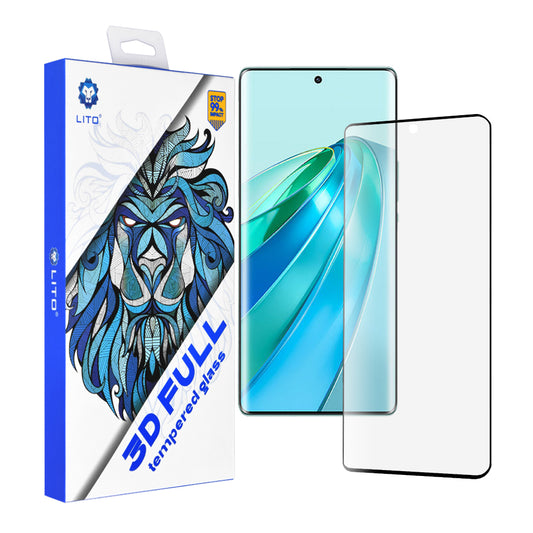 Lito Screen Protector for Honor X9a, Tempered Glass, Full Glue, 3D, Black