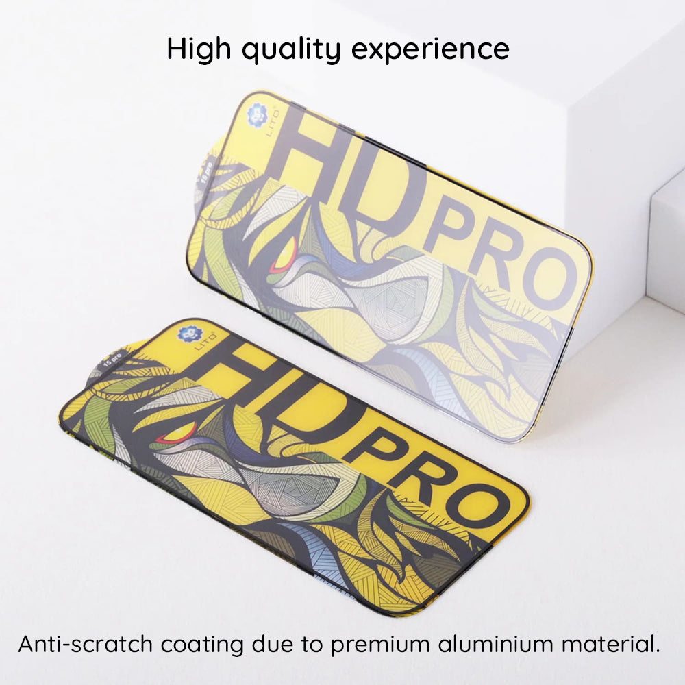 Matte Screen Protector Lito HD Pro for Apple iPhone 16 Plus, Tempered Glass, Full Glue, Black