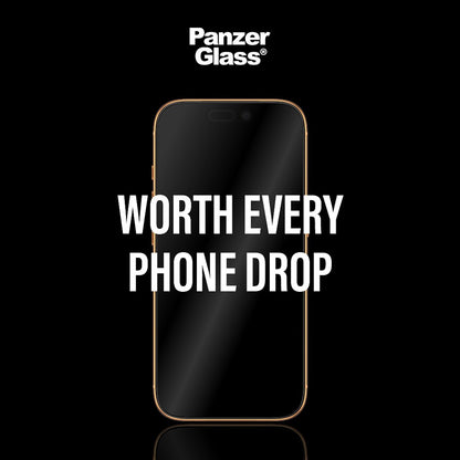 PanzerGlass Ultra-Wide Fit Stealth Fastfit Screen Protector for Apple iPhone 17 Pro Max, Tempered Glass, Full Glue, Black