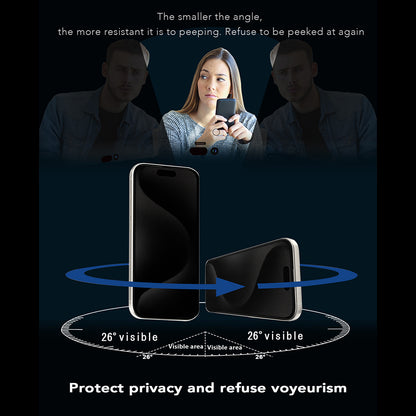 Anank 1X Reinforced 360 Privacy Screen Protector for Apple iPhone 16 Pro Max, Tempered Glass, Full Glue, 2.5D