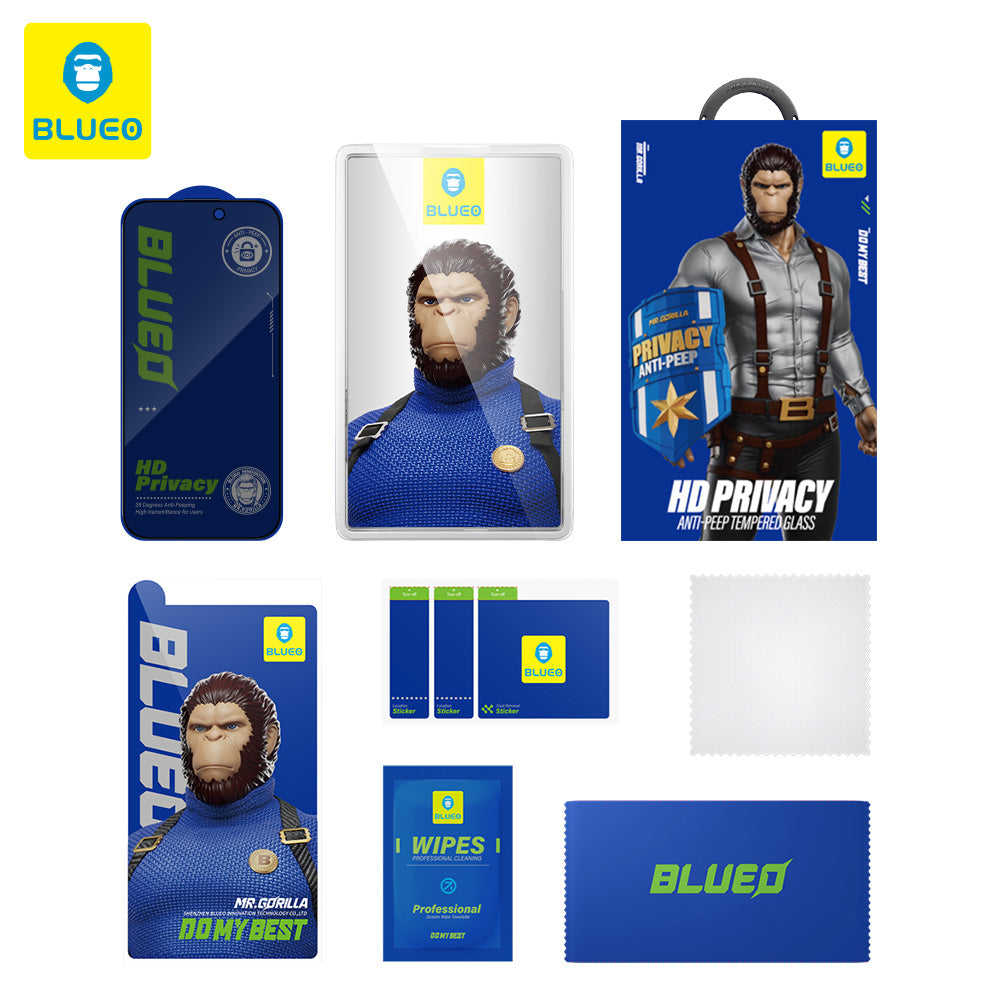 Blueo Anti-Peep Privacy Screen Protector for Samsung Galaxy S26 Plus S947, Tempered Glass, Full Glue