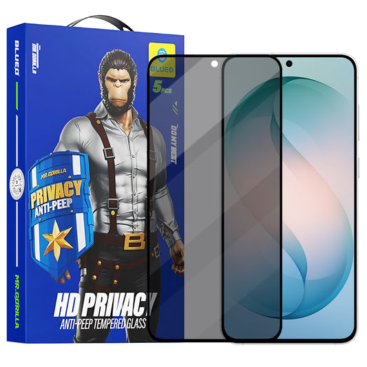 Blueo Anti-Peep Privacy Screen Protector for Samsung Galaxy S26 Plus S947, Tempered Glass, Full Glue, Set of 5 Pieces