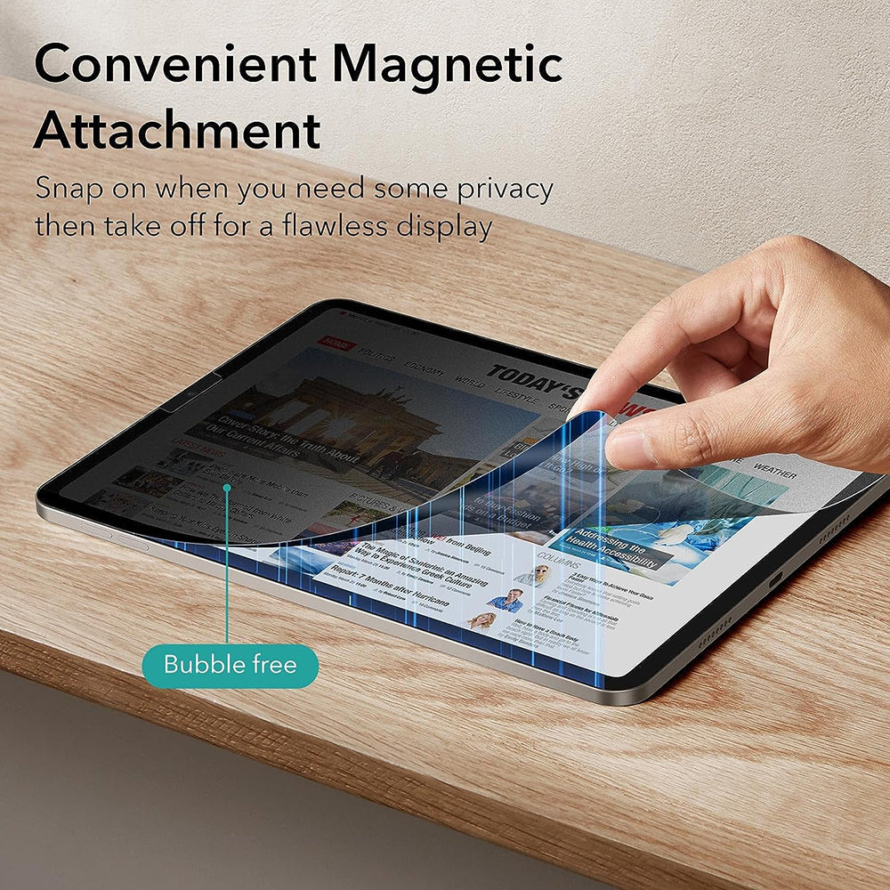 ESR Magnetic Privacy Screen Protector for Apple iPad Pro 12.9 (2022) / Pro 12.9 (2021) / Pro 12.9 (2020), Plastic