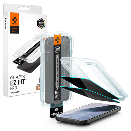 Spigen GlastR EZ FIT Pro Privacy Screen Protector for Google Pixel 11 Pro XL, Tempered Glass, Full Glue, Set of 2 pieces AGL11486