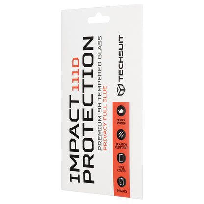 Privacy Techsuit Screen Protection Film for Honor 600 Lite, Tempered Glass, Full Glue, 111D
