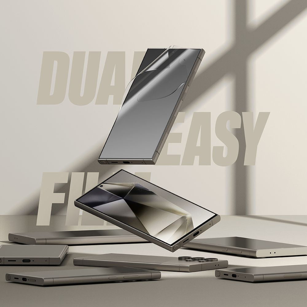 Ringke Dual Easy Screen Protector for Samsung Galaxy S24 Ultra S928, Plastic, Set of 2 Pieces