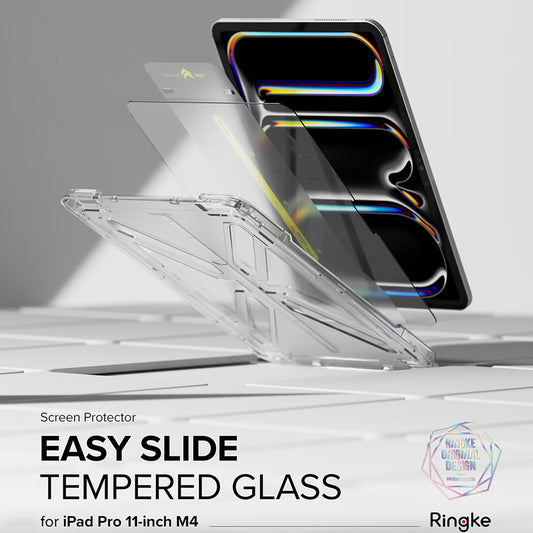 Ringke Easy Slide Screen Protector for Apple iPad Pro 11 (2024), Tempered Glass, Full Glue