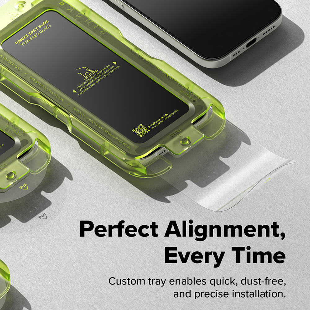 Ringke Easy Slide Screen Protector for Apple iPhone 17 Pro Max, Tempered Glass, Full Glue, Set of 2 pieces