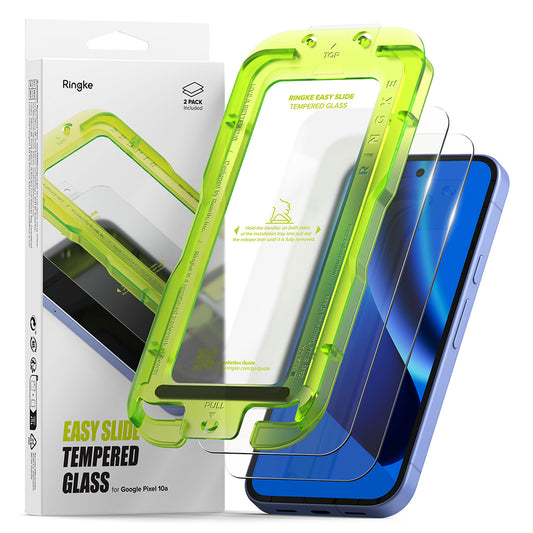 Ringke Easy Slide Screen Protector for Google Pixel 10a, Tempered Glass, Full Glue, Set of 2 pieces