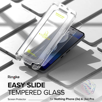 Ringke Easy Slide Screen Protector for Nothing Phone (3a) / Phone (3a) Pro, Tempered Glass, Full Glue, Set of 2 pieces