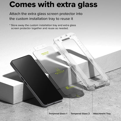 Ringke Easy Slide Screen Protector for Nothing Phone (3a) / Phone (3a) Pro, Tempered Glass, Full Glue, Set of 2 pieces