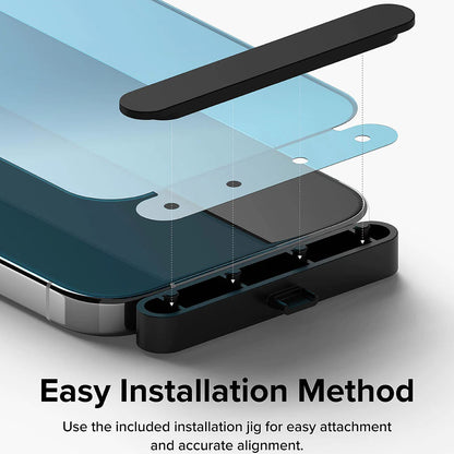 Ringke Screen Protector for Apple iPhone 15 Pro, Tempered Glass, Full Glue, Black