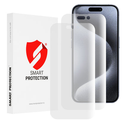Smart Protection Premium Classic Screen Protector Film for Apple iPhone 15 Pro, Plastic, Set of 2 pieces