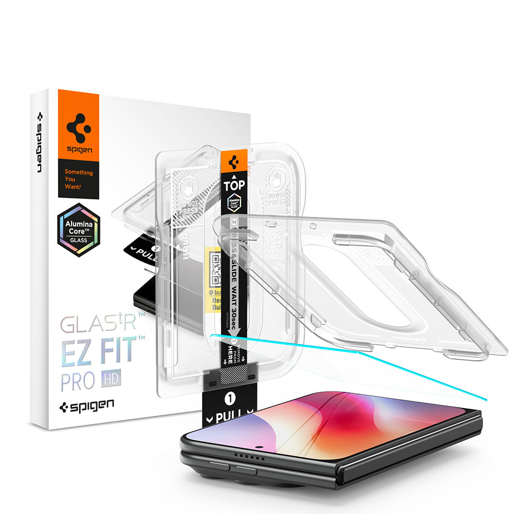 Spigen GlastR EZ FIT Pro HD Screen Protector Film for Apple iPhone Duo, Tempered Glass, Full Glue AGL12014