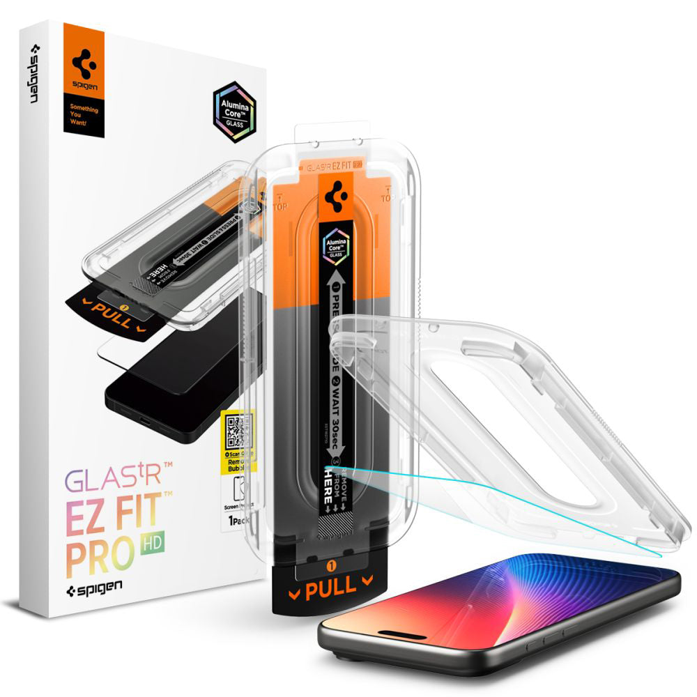 Spigen GlastR EZ FIT Pro Screen Protector for Apple iPhone 17 Pro Max / 16 Pro Max, Tempered Glass, Full Glue