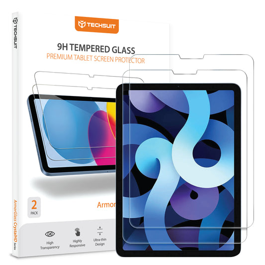 Techsuit ArmorGlass CrystalHD Screen Protector for Apple iPad Air 11 (2024) / Air (2022), Tempered Glass, Full Glue, Set of 2 Pieces