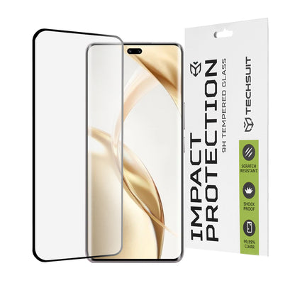 Techsuit Screen Protector Film for Honor 200 Pro, Tempered Glass, Full Glue, 111D, Black