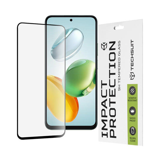 Techsuit Screen Protector Film for Honor X7c / 200 Smart, Tempered Glass, Full Glue, 111D, Black