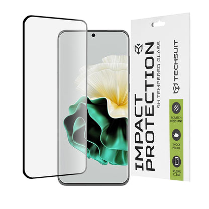 Techsuit Screen Protector Film for Huawei P60, Tempered Glass, Full Glue, 111D, Black
